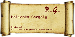 Melicska Gergely névjegykártya